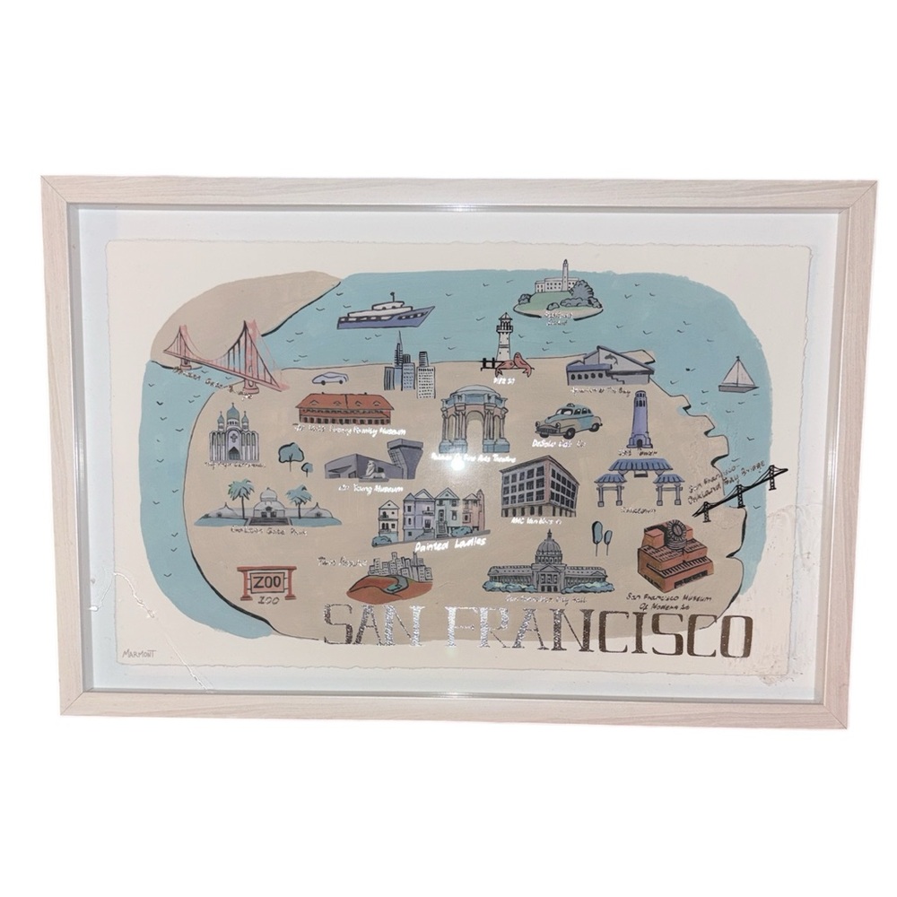 San Francisco Illustrated City Map " by Marmont Hill Painting Print 18x12